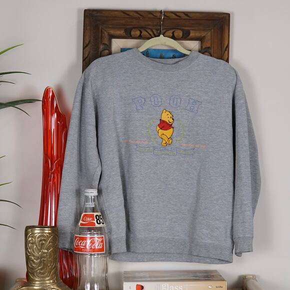 Vintage 90s Winnie the Pooh grey embroidered crewneck sweatshirt - Picture 1 of 3